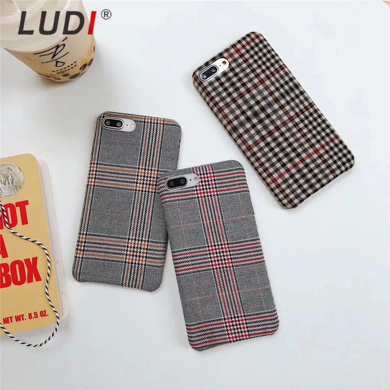LUDI Ретро тканевый чехол для телефона iPhone 7 X 6 6S 8 Plus мягкая парусиновая матовая