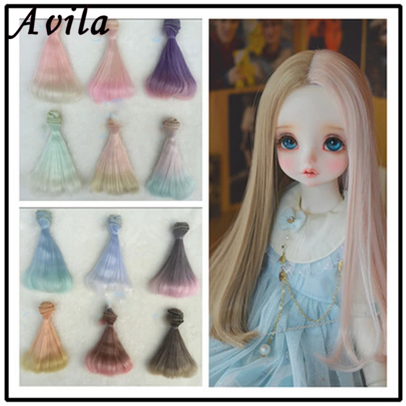 

New Diy Doll Wig Internal Hairstyle Extension Doll Wigs 15*100cm Natural Color Curly Doll Hair for BJD SD Russian Handmade Doll