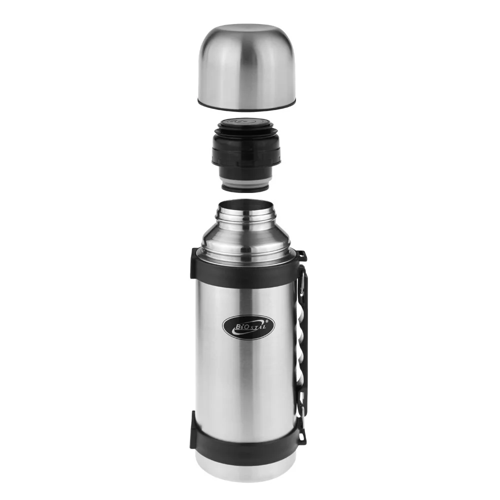 Термос BIOSTAL NY-1800-2 (Объем 1.8 литра, нержавеющая сталь, время сохранения тепла 19 часов, удобная пластиковая ручка)