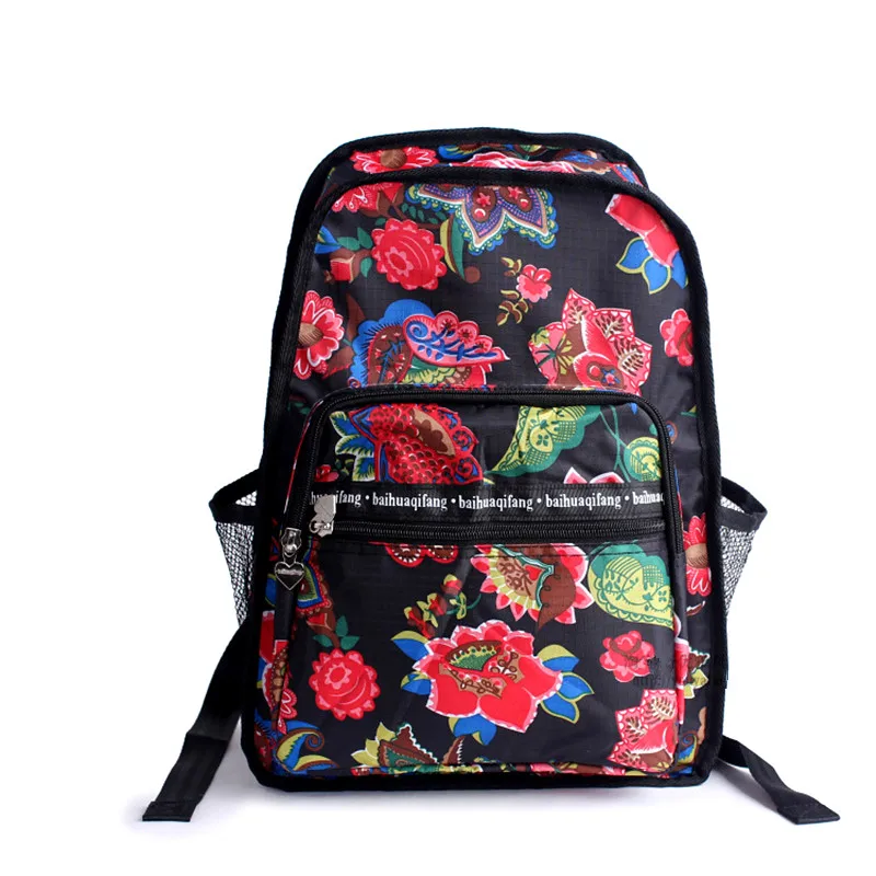 Fashion backpack female floral print shoulder bag designer rugzak