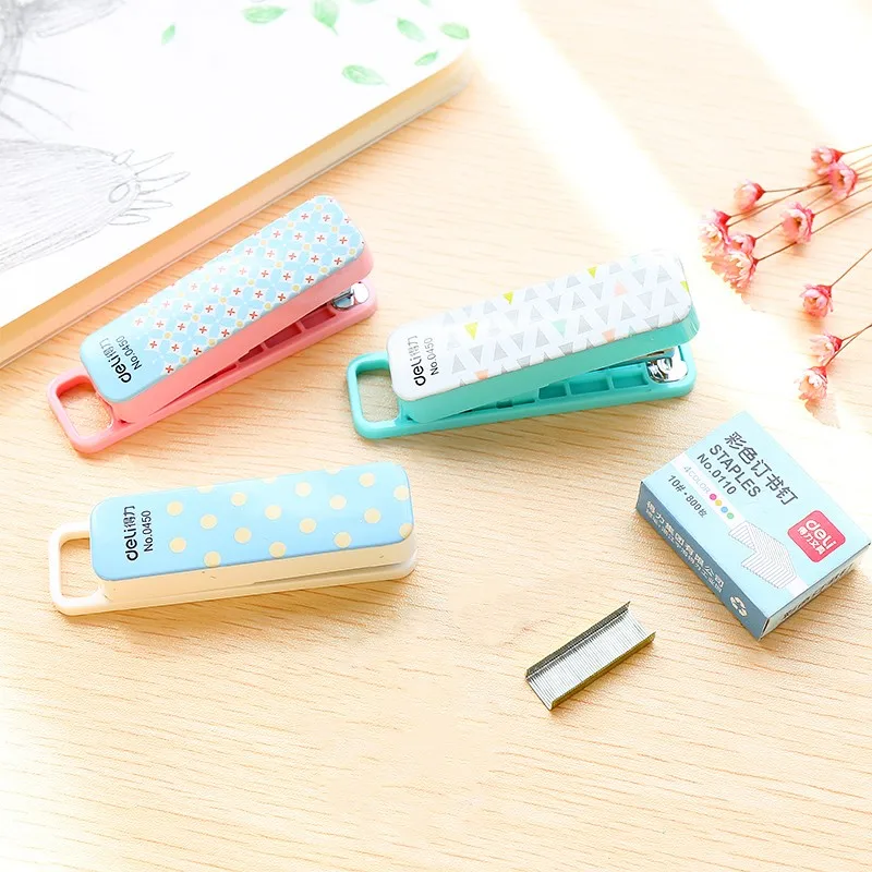 

Mini Stapler Set, Manual, 50 Sheets Capacity, Business, Desktop, Blue , Pink, Green