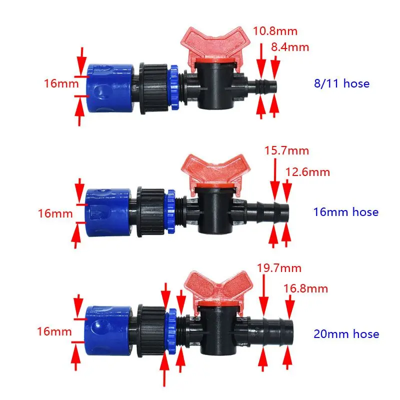 8/11 1/2 3/4 дюймовый для садового шланга водяной клапан для полива садовый кран 16 мм 20 мм соединитель шланга краны водостопорный Клапан адаптер 1 шт