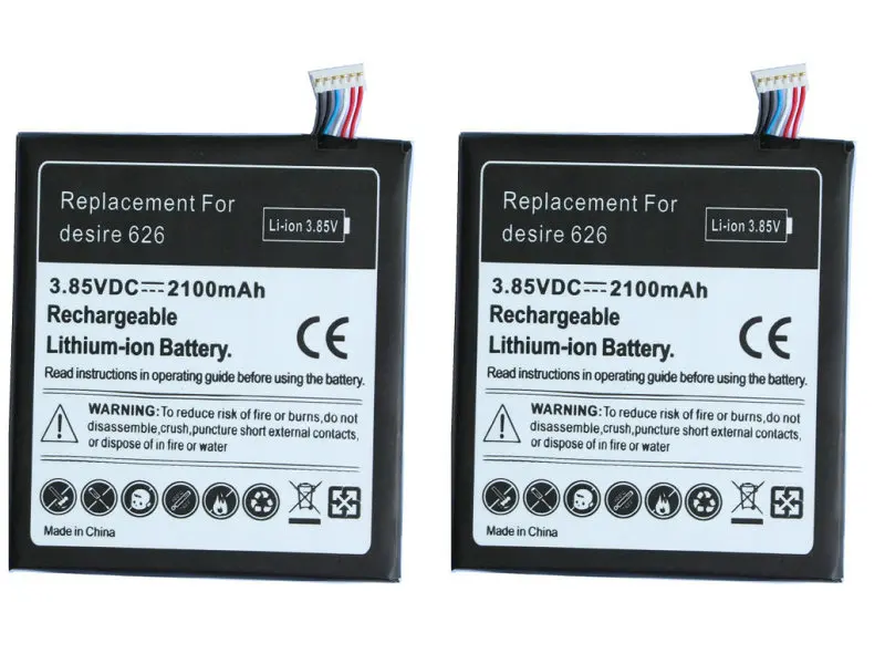 Ciszean 2 шт./лот 2100 мАч B0PKX100 / BOPKX100 Сменный аккумулятор для HTC Desire 626 D626W D626T 626G 626S D262W D262D