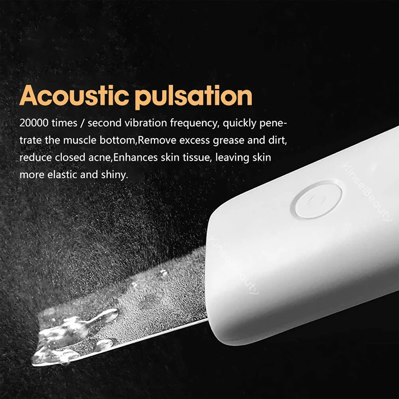 Rechargeable Ultrasonic Face Skin Scrubber Facial Cleaner Peeling Vibration Blackhead Removal Exfoliating Pore Cleaner Tools