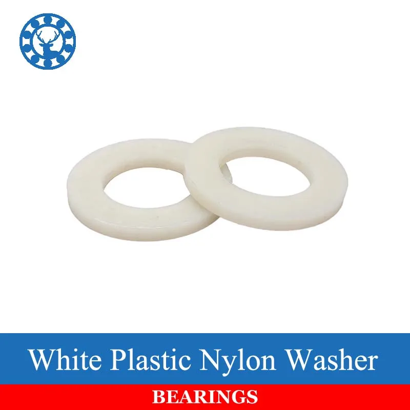 

100Pcs DIN125 ISO7089 M2 M2.5 M3 M4 M5 M6 M8 White Plastic Nylon Washer Plated Flat Spacer Seals Washer Gasket Ring