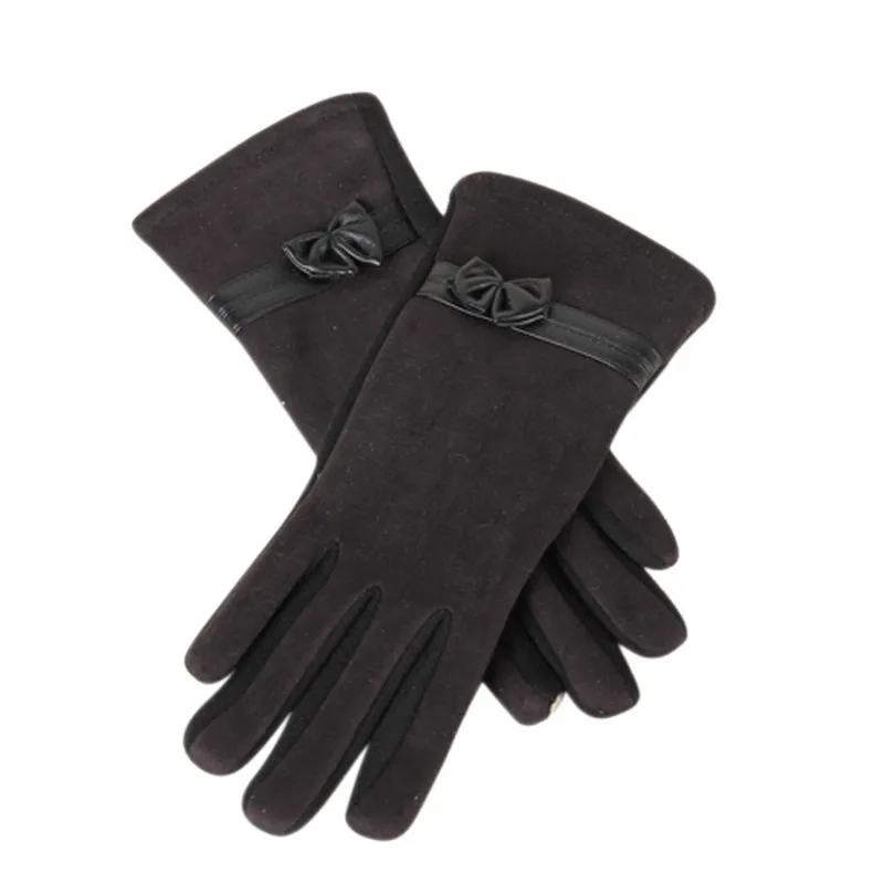 Перчатки женские зимние перчатки guantes 1 пара Новые модные зимние женские теплые перчатки для езды на велосипеде с бантом Mujer N1