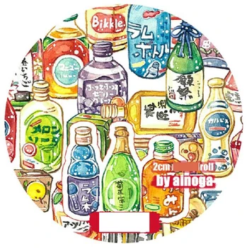 

2cm*5m Many kinds of Japanese kawaii drinks Decoration Washi Tape DIY Planner Diary Scrapbooking Masking Tape Escolar