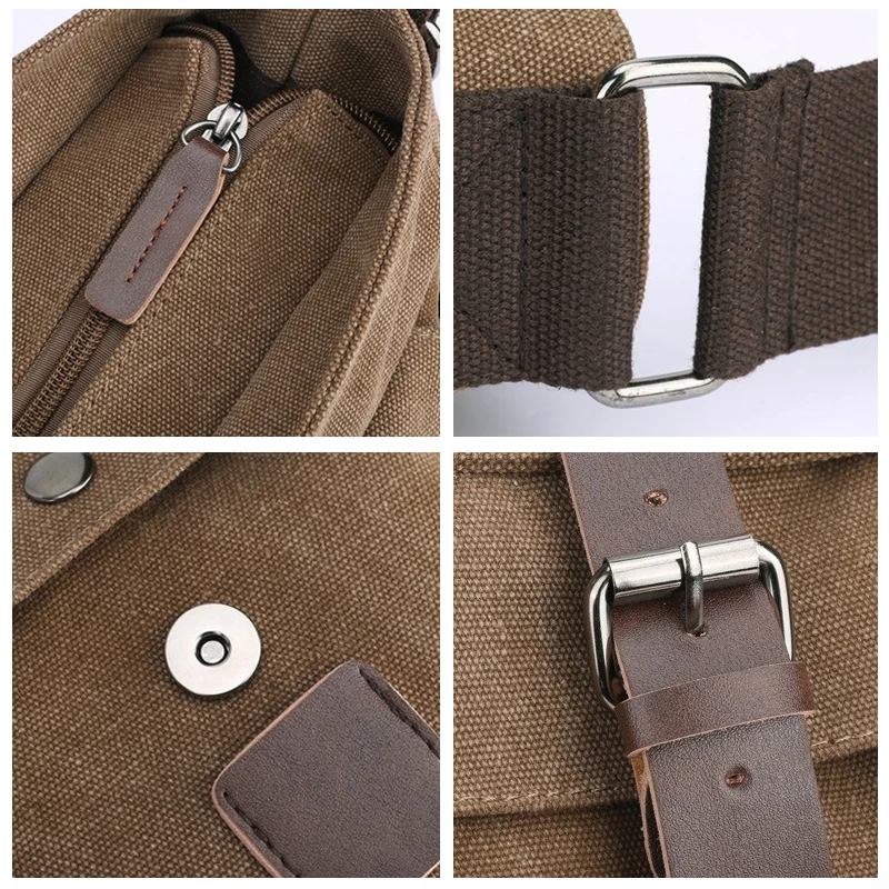  Scione Men Business Messenger Bags For Men Shoulder Bag Canvas Crossbody Pack Retro Casual Office T - 32921970947