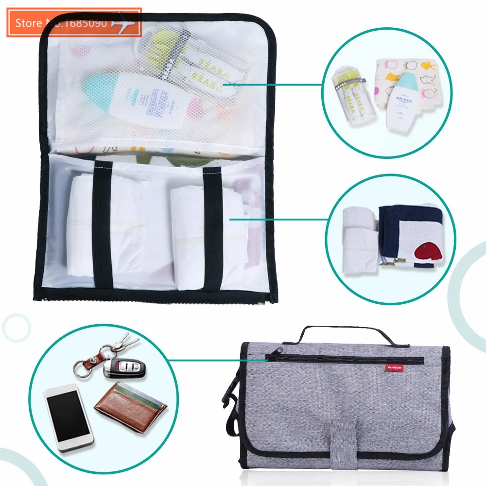 Baby Diaper Bags Zippered Wet/Dry Bag Waterproof Wet Cloth Reusable Cover Multifunctional storage bag foldable portable