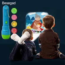Besegad Kids Sleep Story Storybook Projector Flashlight Torch Children Toys with 4 Stories for Child Early Learning Educational