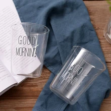 Высокая кружка из боросиликатного стекла портативная кружка для молока на завтрак в скандинавском стиле температурная чашка небьющаяся чашка воды сплошной цвет печати слово