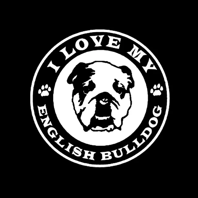 YJZT 15.2CM*15.2CM I LOVE MY ENGLISH BULLDOG Vinyl Car Sticker Decals