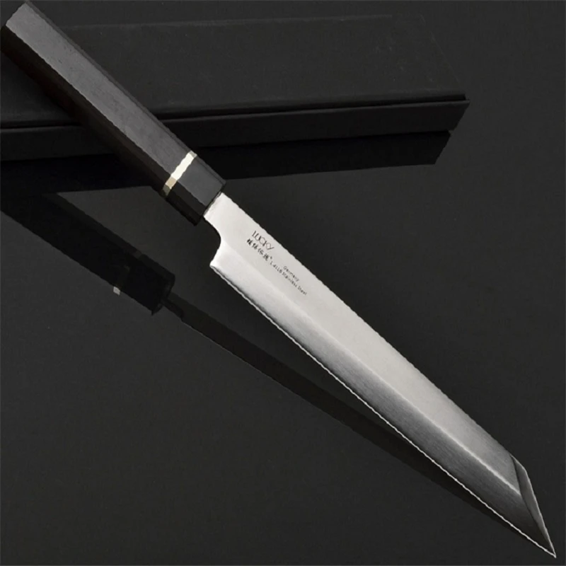 24cm German High Carbon Steel Sashimi sushi knife Ebony wood handle