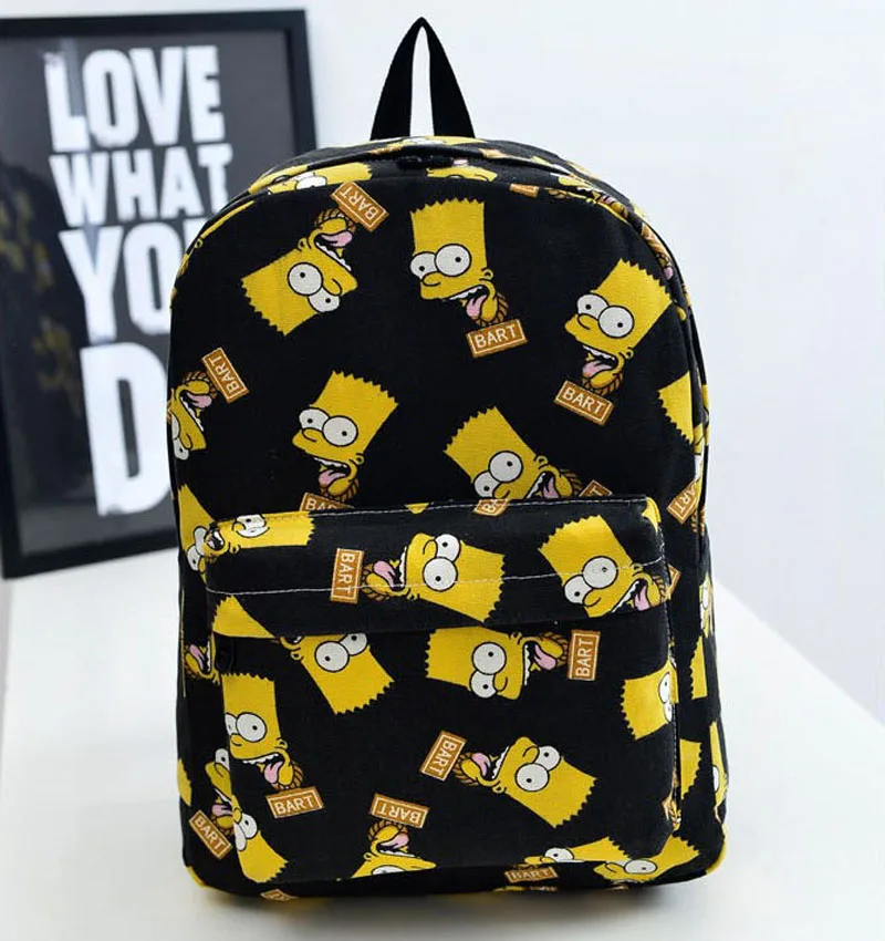 Bart Simpson Backpacks Preppy Style School Bags for Teenagers Girls Fashion Women Canvas Printing Backpacks Satchel Mochilas
