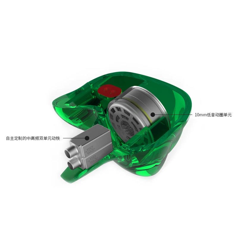 2018 KZ ZSR Balanced Armature With Dynamic In-ear Earphone 2BA+1DD Unit Noise Cancelling Headset With Mic Replacement Cable