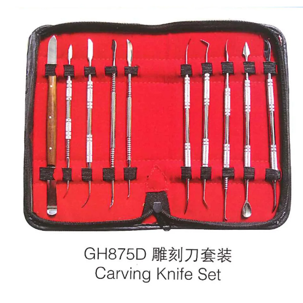 10pcs/set Jewelry Dental Wax Carving Knife Dental Instrument Tool Kit