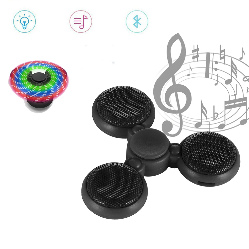 LED Bluetooth Speaker Bluetooth Music Spinner w/ Microphone LED Hand