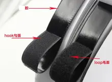 2cm*25Meters Adhesive Fastener tape Hook and Loop sticky back White or Black glue straps