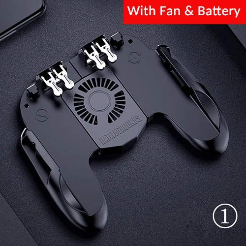 Rovtop PBUG Mobile Controller Gamepad Pubg Phone Trigger L1R1 Shooter Joystick Phone Holder Game Pad With Cooler Fan Z2 - Цвет: battery with fan