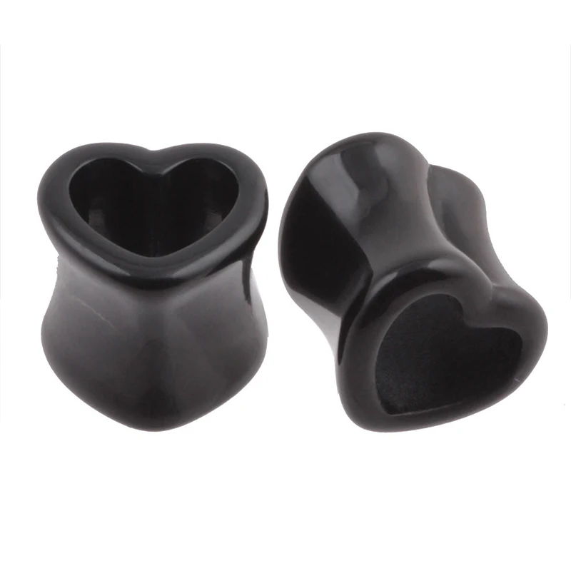 

Fashion Ear Hole Dilator Expansion Device Stretch Hollow Heart-shaped Ear Plugs Body Piercing Ear Defender Pure Color Jewelry