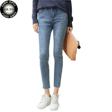 Узкие джинсы скинни для женщин Винтажный стиль черные женские джинсы женские джинсовые приталенные Стрейчевые штаны корейские джинсы для женщин Лето