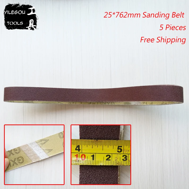 

5 Pieces 25*762mm Sanding Belt 1" * 30" Sanding Screeen With Grit 40 60 100 120 180 240 320 400 600 For 762 * 25mm Belt Sander
