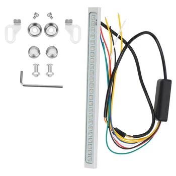 

LEEPEE RGB License Plate Light LED Tail Light Bar Turn Signals Flashing 24 LED DC 12V 24W Car Width Lamp Auto Rear Braking Lamp
