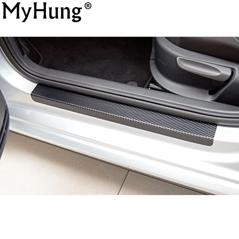 Для hyundai solaris седан хэтчбек 2012- автомобильный порог потертости педали из углеродного волокна vnyl защитные наклейки 4 шт. автомобильные аксессуары