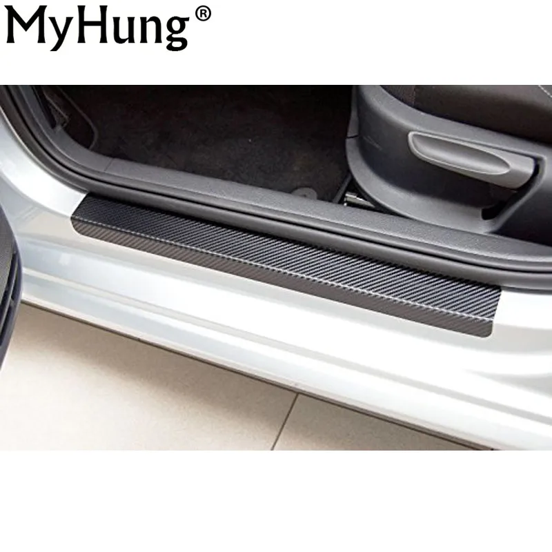 

For Hyundai solaris sedan hatchback 2012-2015 car door sill scuff pedal carbon fiber vnyl Protect Stickers 4pcs car accessories