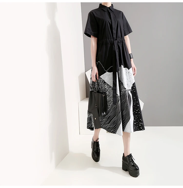 New Fashion Style Sash Lapel A-Line Casual Dresses Fashion Nova Clothing