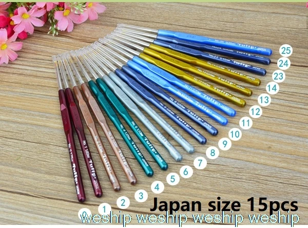 Япония Хиросима тюльпан(тюльпан) пластиковые ручки кружева крючком 1 заказ = 1 комплект = 15 шт(NO.0-NO.14) Турция размер(NO.0-24