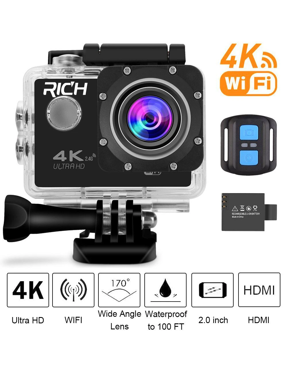 5pcs/lot SJ7000R New Action Camera Wifi 1920X1080P 30Fps 14Mp 2.0"Lcd 170D Helmet Underwater Go Waterproof Pro Camera light action camera