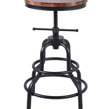 Винтажные промышленные барные стулья Mansard регулируемый по высоте поворотный барный стул с сосновым деревом барный стул металлический черный стул