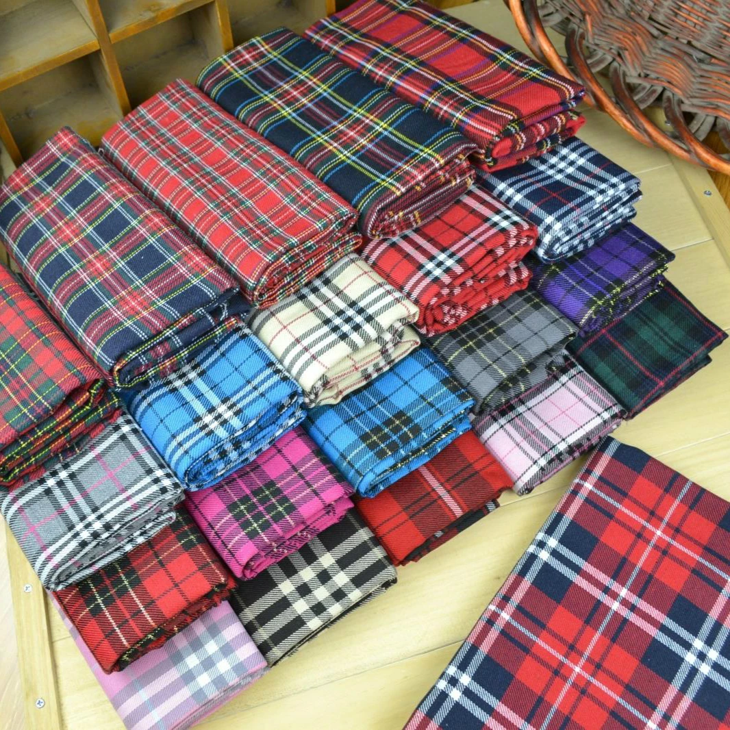 Grid cloth school uniform skirt cos uniform fabric polyester cotton fabricin Fabric from Home