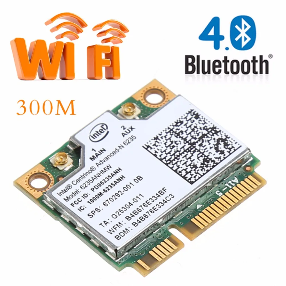 Двухдиапазонная 2,4G/5G 300M 802.11a/b/g/n WiFi Bluetooth 4,0 Беспроводная мини карта PCI-E для Intel mediino Advanced-N 6235ANHMW