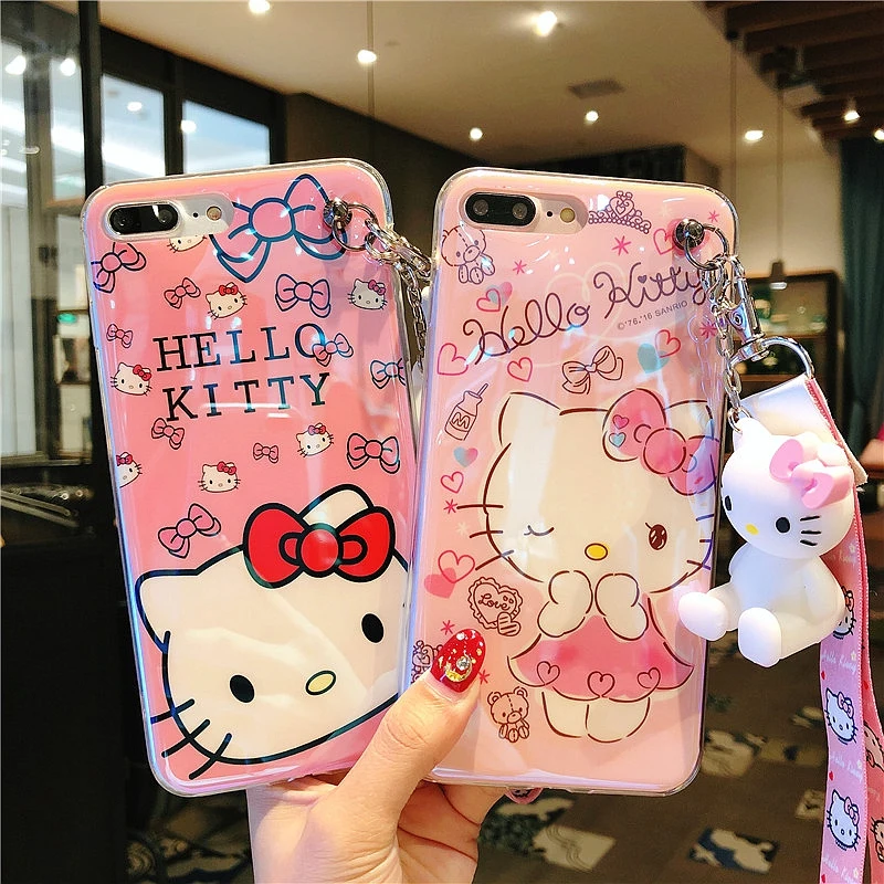 Чехол для iPhone 7 plus Hello kitty милый мягкий чехол KT X 6 S 6pplus телефона + подставка игрушек