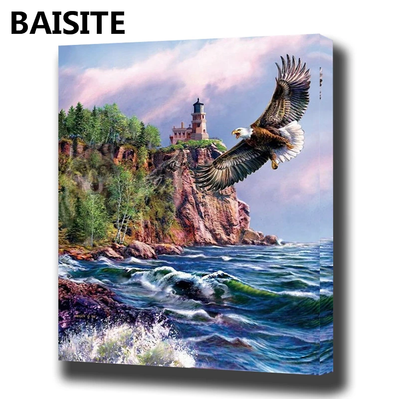 

BAISITE DIY Framed Oil Painting By Numbers Flowers Pictures Canvas Painting For Living Room Wall Art Home Decor E1008