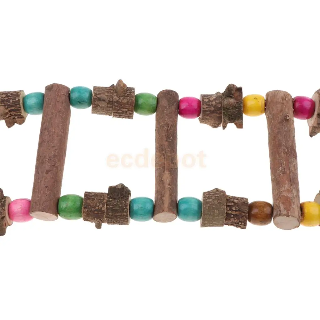 Bird Parrot Rat Hamster Chinchilla Toy, Wooden Ladder Bridge Swing Hanging Ladder Toy for Pet Trainning