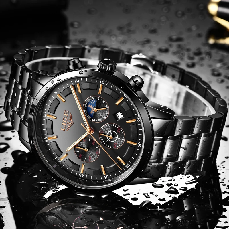 Relojes Watch Men Lige Fashion Sport Quartz Clock Mens Watches Top Brand Luxury Business Water-5