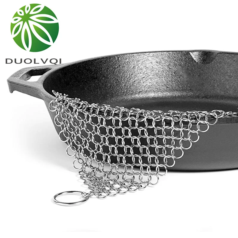 Duolvqi Полезная чаша для умывания инструмент из нержавеющей стали Chainmail Scrubber Finger Cleaner Губка из колец для сковороды миски кухонные гаджеты