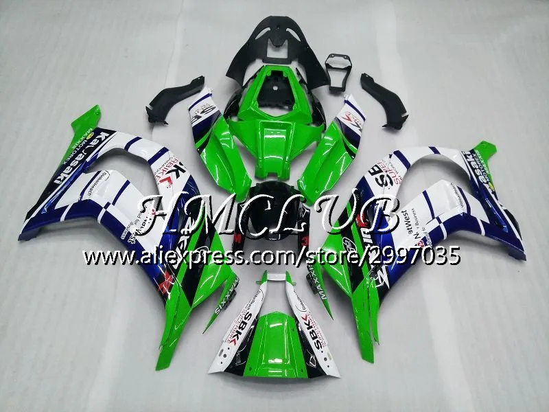 Инъекции для KAWASAKI NINJA ZX 10R 2011 2012 2013 64HC. 7 ZX-10R ZX 10 сотрудников отдела исследований 1000 ZX10R, возрастом 11, 12, 13, 15 зеленый обтекатель - Цвет: No. 9