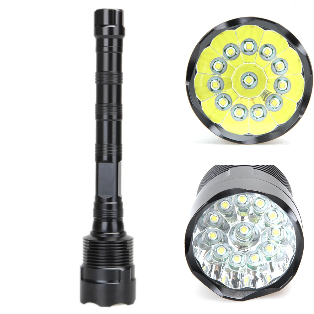 

High Quality 30000 Lumens Single Flashlight 12x XM-L T6 LED 5 Mode 18650 Super Bright LED Flashlight for Camping Hiking