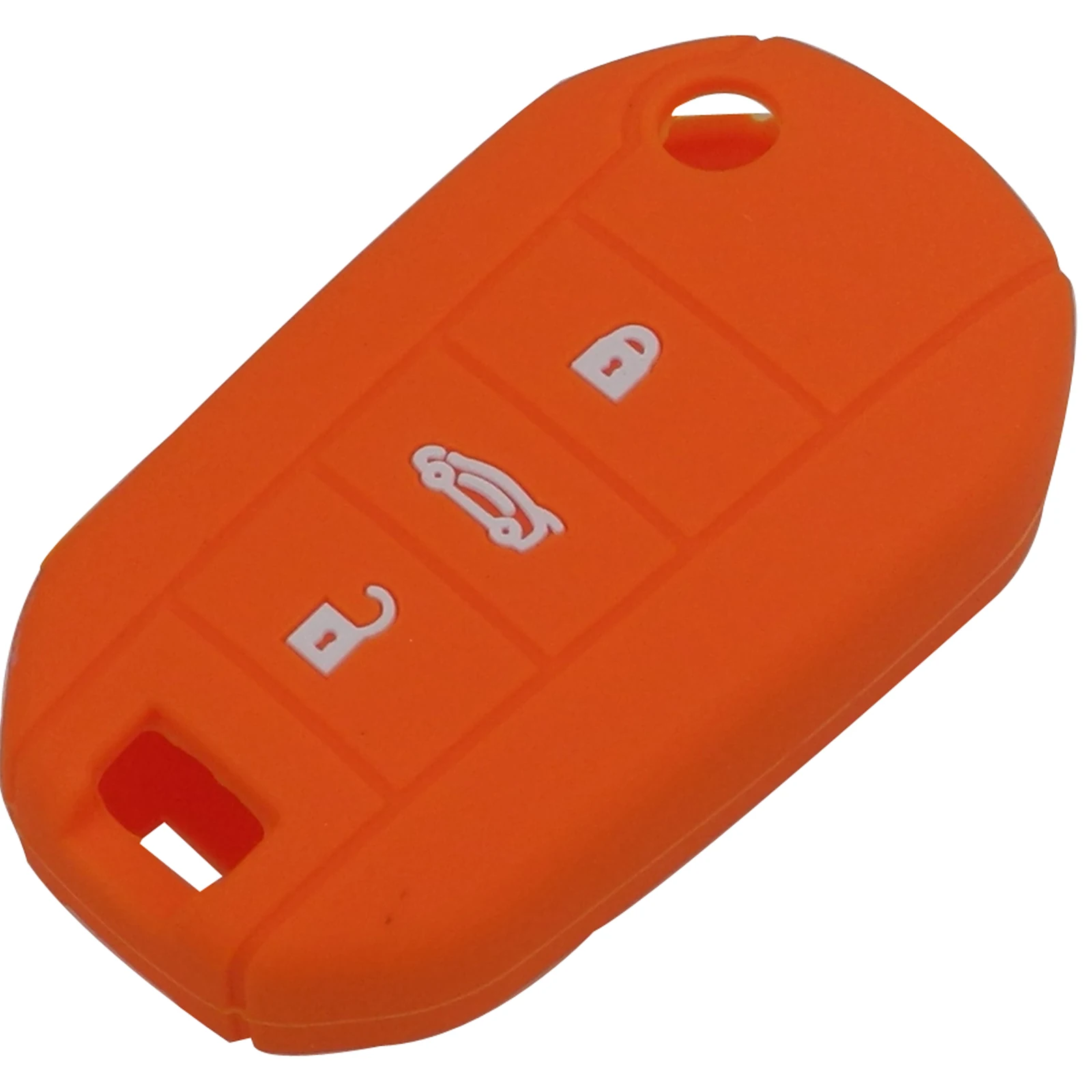 Jingyuqin кожаный силиконовый флип-чехол для ключа автомобиля для Citroen C4 кактус C5 C3 C4L peugeot 508 301 2008 3008 408 чехол для ключей сумка держатель - Название цвета: Оранжевый