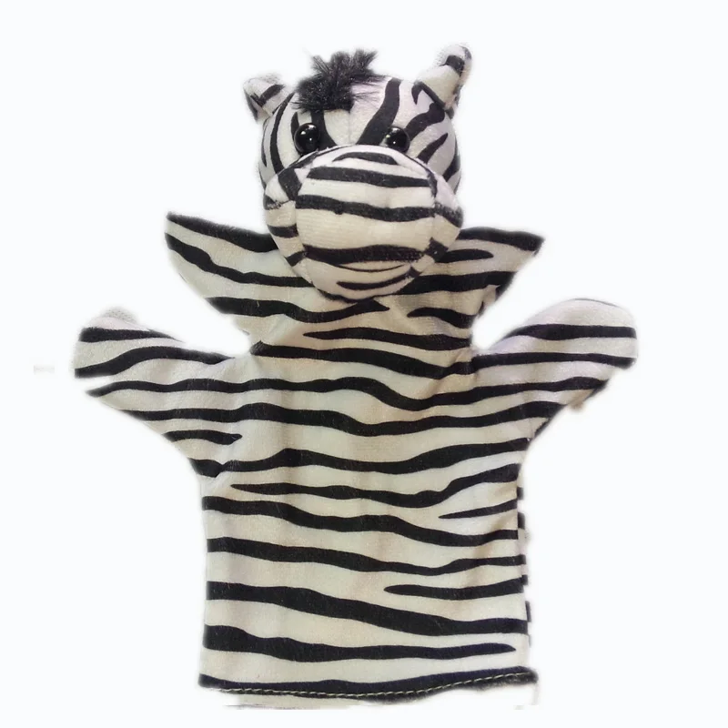1pcs 28cm Animal Plush Hand Puppet Doll Toys Zebra Puppet Kids Soft