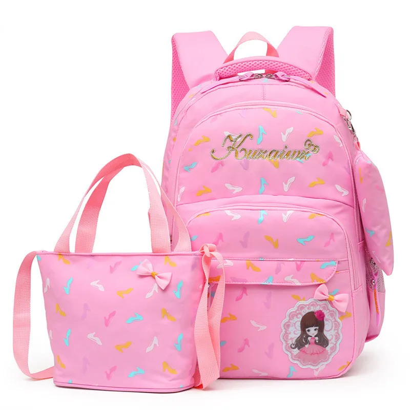

3pcs/Set Children School Bags Teenagers Girls Sweet Rucksack school Backpacks Mochila kids travel backpack Cute shoulder bag new