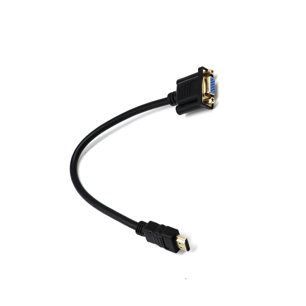 

HDMI Male To VGA D-SUB 15 pins Female Video AV Adapter Extension Cable No Chip Inside For HDTV Set-top For HDMI to PC VGA Singal