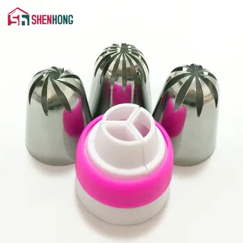

Amazing Stainless Steel Cream Icing Piping Nozzle Tips 1 Adaptor Converter Pastry Decorating Cake Cupcake Russian Tulip Baking