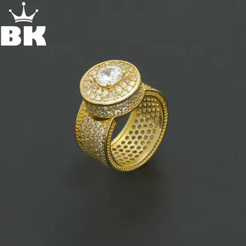 

Hip Hop Gold Color Micro Pave AAA Cubic Zirconia Eternity Band Ring Punk Style Copper Ring Luxury Gift Jewelry Drop Shipping