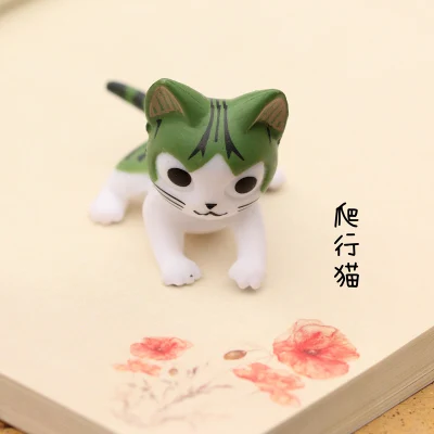 ZOCDOU 1 шт. 3D маленькие реалистичные украшения для дома статуэтки миниатюрные милые зеленые сырные кошки различные экспрессии - Цвет: Model D