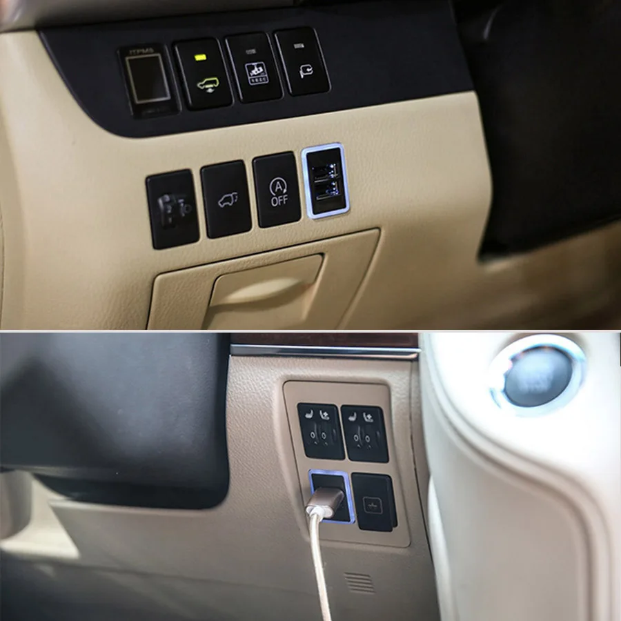 Зарядное устройство XCGaoon Special QC3.0 быстрое зарядное с 2 USB разъемами адаптер для TOYOTA